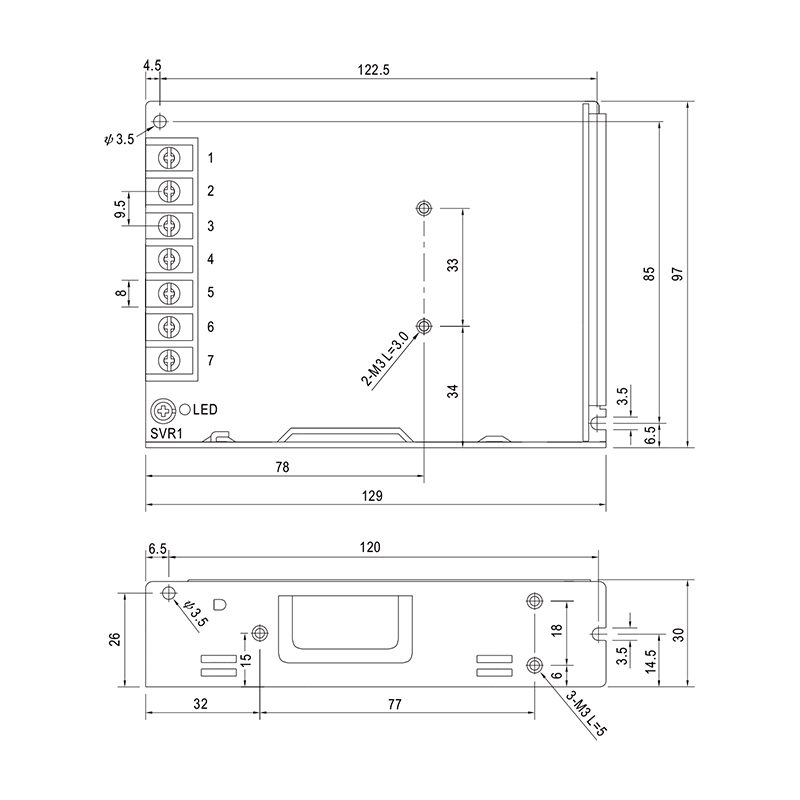 ابعاد LRS-100-36